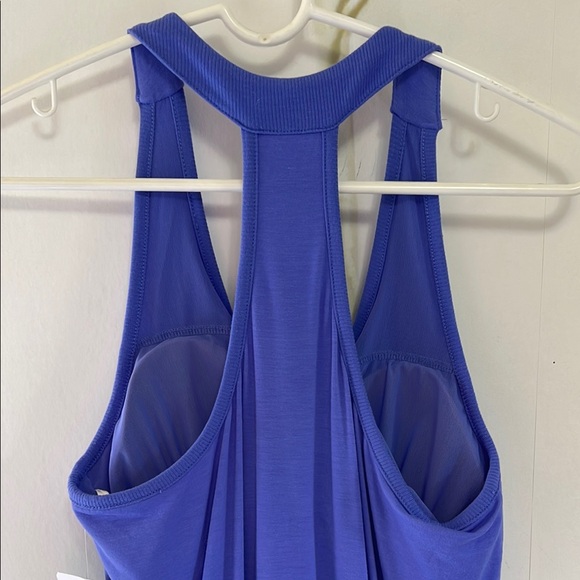 Athleta Baja Blue Racerback Ruched Sides Halter Dress - Picture 9 of 11